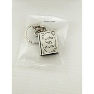 Louisa May Alcott Vintage 1990's Pewter Key Ring 1" Length By .75" Width